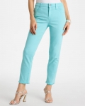 Chicos Girlfriend Slim Frayed Crop Jeans - BONDI BLUE Chicos Girlfriend Slim Frayed Crop Jeans - BONDI BLUE
