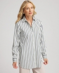 Chicos No Iron Striped Shirt - SAGE MEADOW Chicos No Iron Striped Shirt - SAGE MEADOW