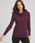 Chicos Cowlneck Cashmere Pullover Tunic - WINE Chicos Cowlneck Cashmere Pullover Tunic - WINE