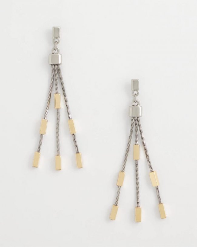 Chicos Mixed Metal Linear Earrings - MIXED METALS