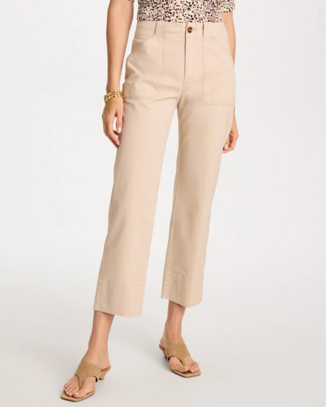 Chicos High Hem Straight Crop Pants - PALE SAND Chicos High Hem Straight Crop Pants - PALE SAND