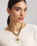 Chicos White Enamel Pendant Necklace - WHITE Chicos White Enamel Pendant Necklace - WHITE