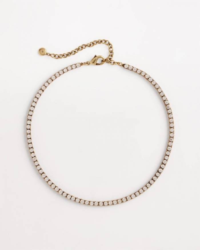 Chicos Vintage Tennis Necklace - GOLD