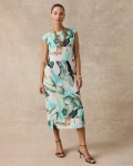 Chicos Travelers™ Soft Bloom Midi Dress - KELP FOREST