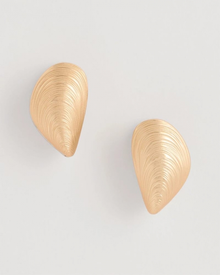 Chicos Mixed Metal Shell Earrings - MIXED METALS