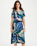 Chicos Travelers™ Marble Flora Swing Dress - RICH COBALT