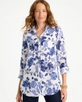 Chicos No Iron Linen Bloom Shirt - AMPARO BLUE Chicos No Iron Linen Bloom Shirt - AMPARO BLUE