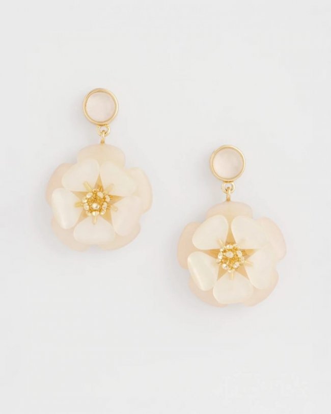 Chicos Neutral Flower Drop Earrings - NEUTRAL