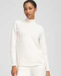 Chicos Ella Embellished Mockneck Sweater - ENGLISH CREAM Chicos Ella Embellished Mockneck Sweater - ENGLISH CREAM