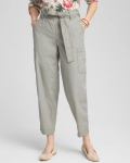 Chicos Poplin Pull-On Tapered-Leg Cropped Pants - MISTY SAGE Chicos Poplin Pull-On Tapered-Leg Cropped Pants - MISTY SAGE