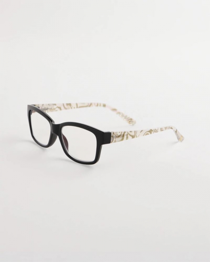 Chicos Black Square Shell Readers - BLACK