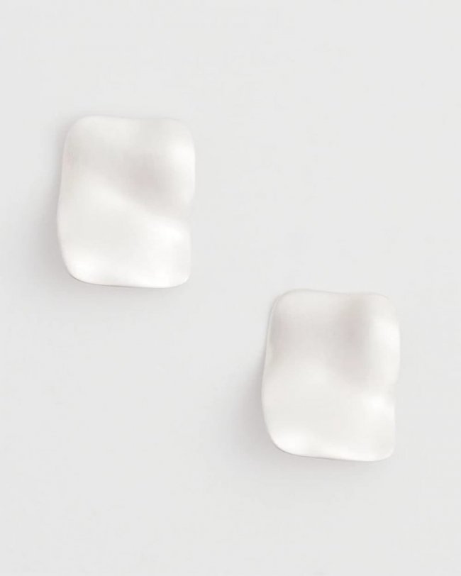 Chicos Square Oversized Stud Earrings - SILVER