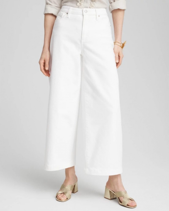 Chicos So Slimming® High-Rise Wide Cropped Jeans - ALABASTER