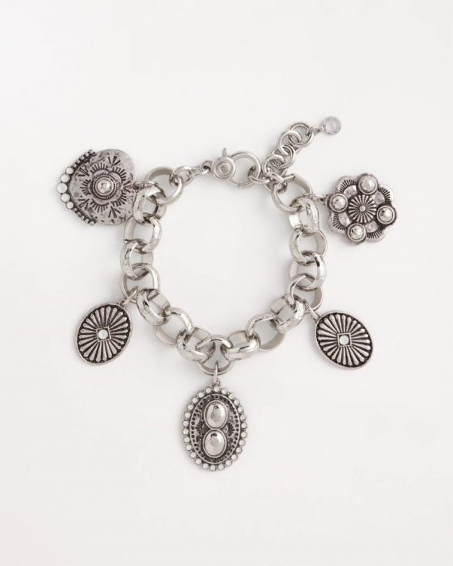 Chicos Medallion Charm Bracelet - SILVER Chicos Medallion Charm Bracelet - SILVER