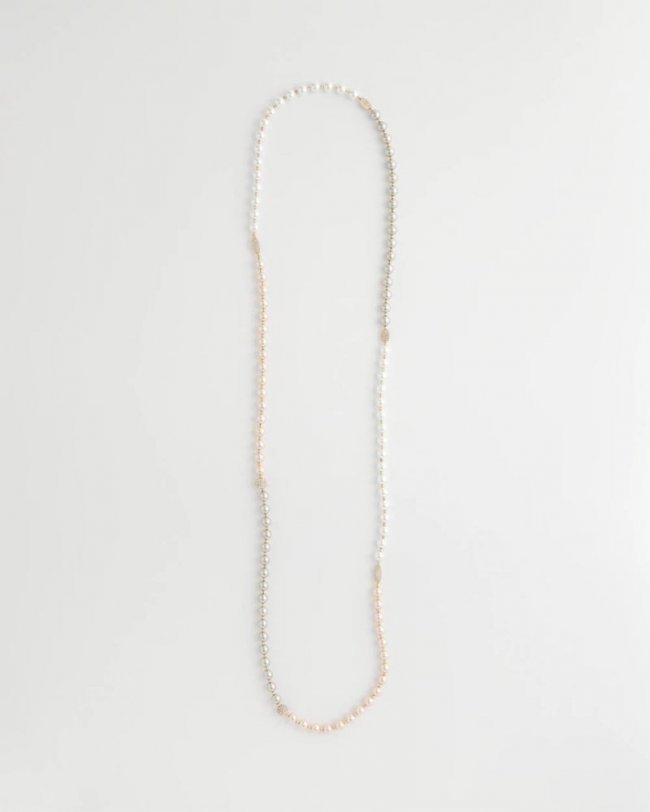 Chicos Art Deco Beaded Necklace - PINK