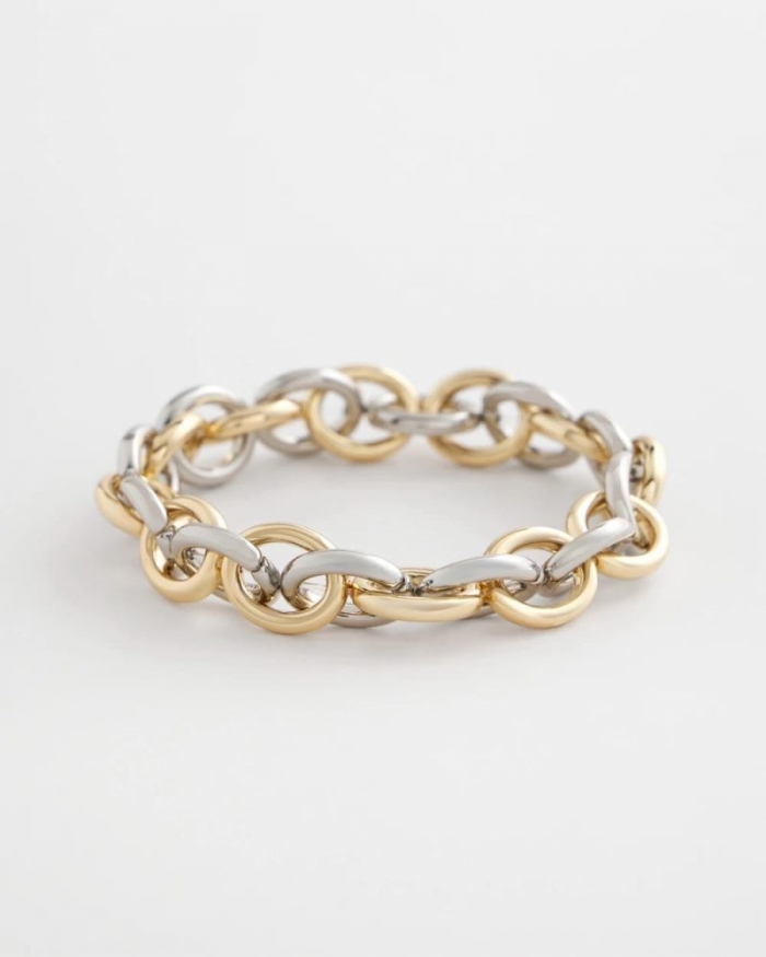 Chicos Open Link Stretch Bracelet - MIXED METALS
