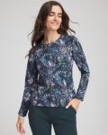 Chicos Zenergy® Soft Brushed Scattered Top - TEAL SHADOW