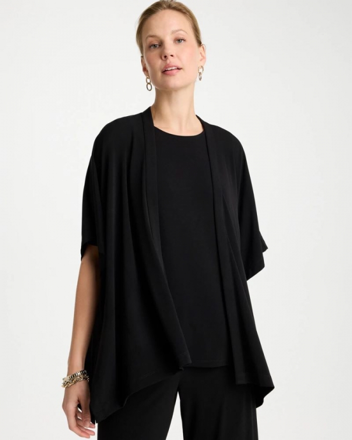 Chicos Travelers™ Knit Cape Cardigan - BLACK