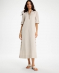 Chicos Embellished Linen Dress - RIVER ROCK Chicos Embellished Linen Dress - RIVER ROCK