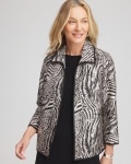 Chicos Travelers™ Collection Zebra-Jacquard Jacket - TRAVELERS BLACK