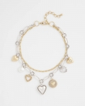 Chicos Mixed Metal Heart Charm Necklace - MIXED METALS Chicos Mixed Metal Heart Charm Necklace - MIXED METALS