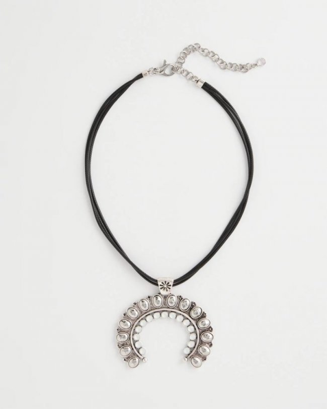 Chicos Short Horseshoe Pendant Necklace - SILVER