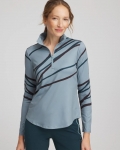 Chicos Zenergy® UPF Morocco Zip-Front Pullover - BLUE PINE