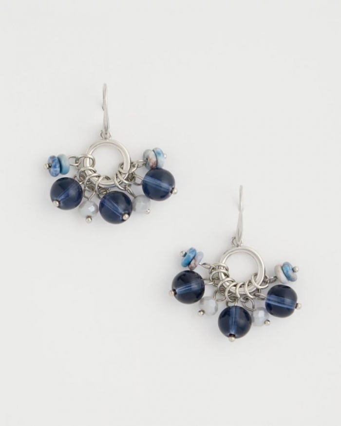 Chicos Sodalite Siren Cluster Earrings - BLUE