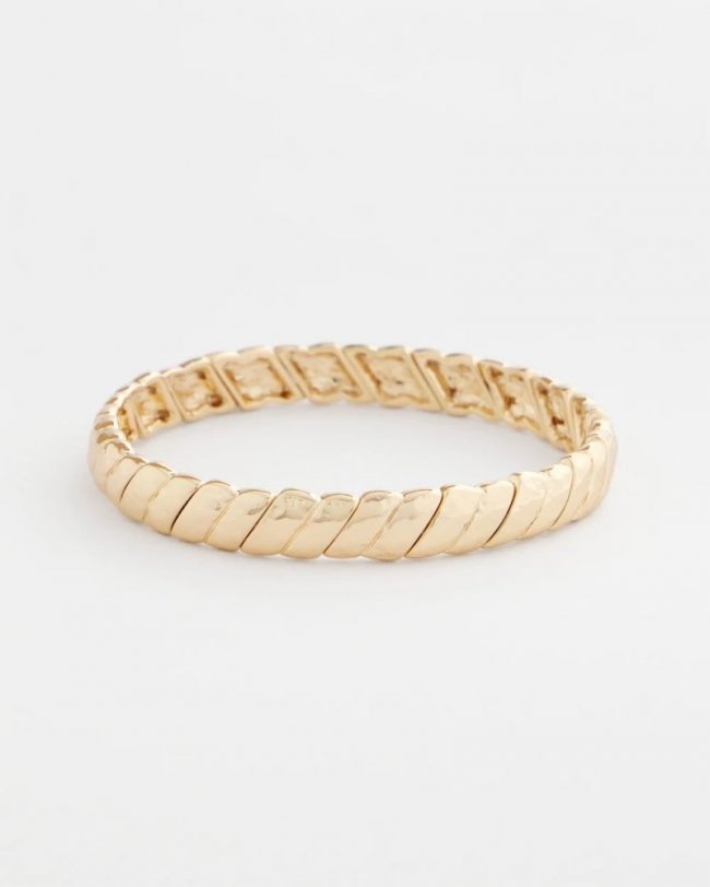 Chicos Thin Twist Stretch Bracelet - GOLD