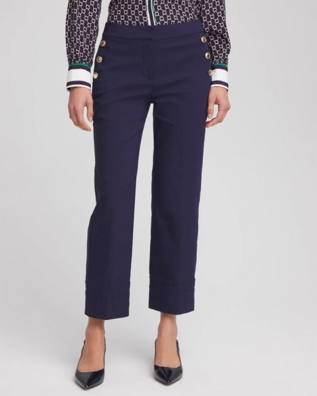 Chicos Emme Sailor Straight Crops - PASSPORT BLUE