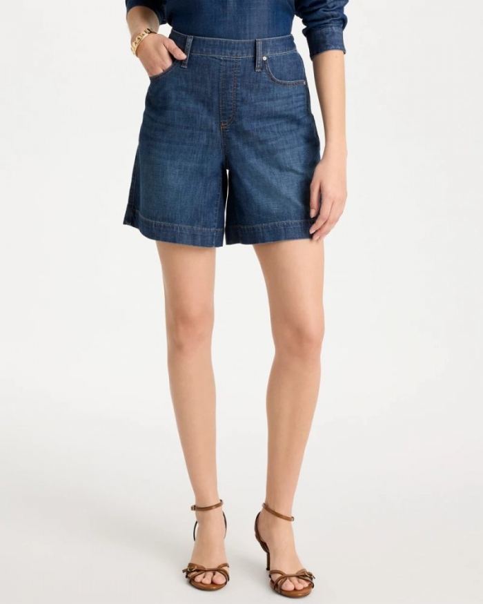 Chicos Lightweight Jean Shorts - SOLANA INDIGO