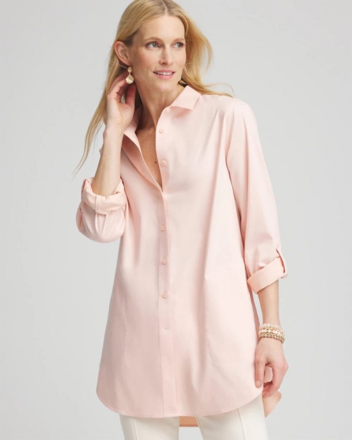 Chicos No Iron Pocket Tunic - FADED PINK