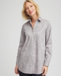 Chicos No Iron Lace Jacquard Stretch Tunic - MOON SHADE GRAY Chicos No Iron Lace Jacquard Stretch Tunic - MOON SHADE GRAY