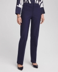 Chicos Cotton Straight-Leg Trousers - PASSPORT BLUE