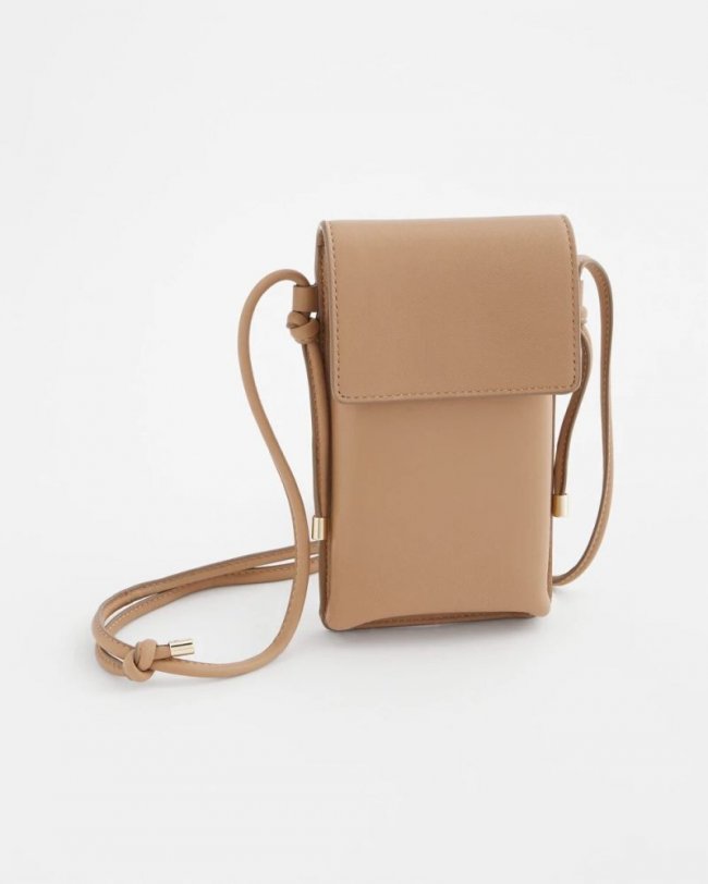 Chicos Leather Cross Body Phone Holder Bag - NEUTRAL