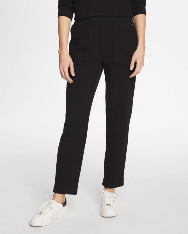 Chicos Zenergy® Soft Waffle Tapered Ankle Pants - BLACK