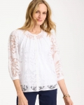 Chicos Lace Burnout Blouse - ALABASTER Chicos Lace Burnout Blouse - ALABASTER