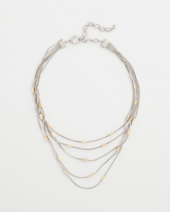 Chicos Mixed Metal Multi-Strand Necklace - MIXED METALS
