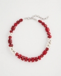 Chicos Red Resin Pearlescent Short Necklace - RED Chicos Red Resin Pearlescent Short Necklace - RED