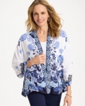 Chicos Woven Faux Silk Printed Kimono - ALABASTER Chicos Woven Faux Silk Printed Kimono - ALABASTER