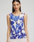 Chicos Travelers™ Wildflower Convertible Tank - VIBRANT BLUE Chicos Travelers™ Wildflower Convertible Tank - VIBRANT BLUE