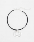 Chicos Silver Tone Rings Pendant Necklace - SILVER