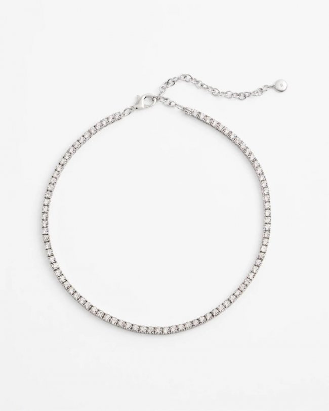 Chicos Silver Tennis Necklace - SILVER