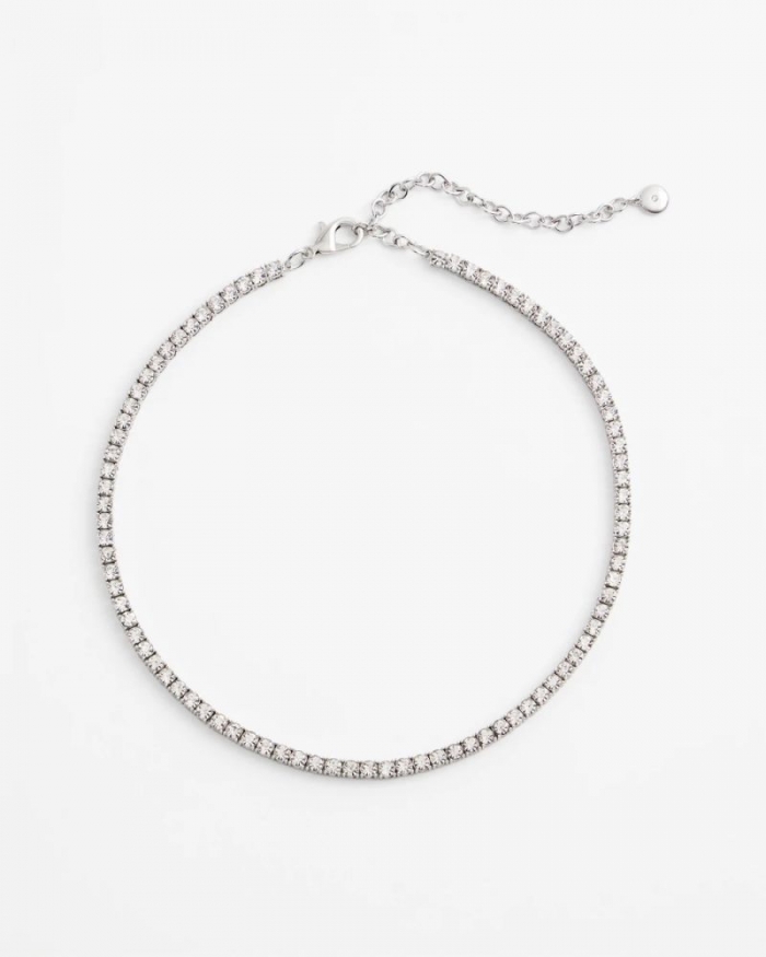 Chicos Silver Tennis Necklace - SILVER