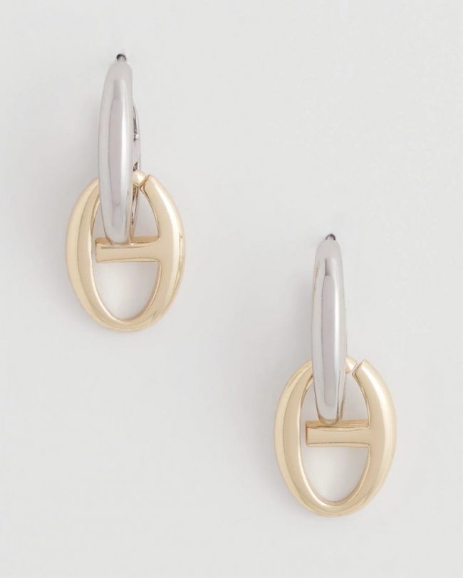 Chicos Mixed Metal Link Earrings - MIXED METALS