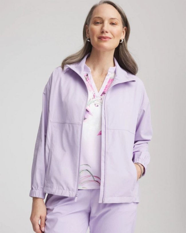 Chicos Zenergy® UPF Striped Jacket - VIOLET AURA