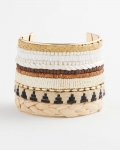 Chicos Mixed Media Textured Cuff Bracelet - NEUTRAL Chicos Mixed Media Textured Cuff Bracelet - NEUTRAL