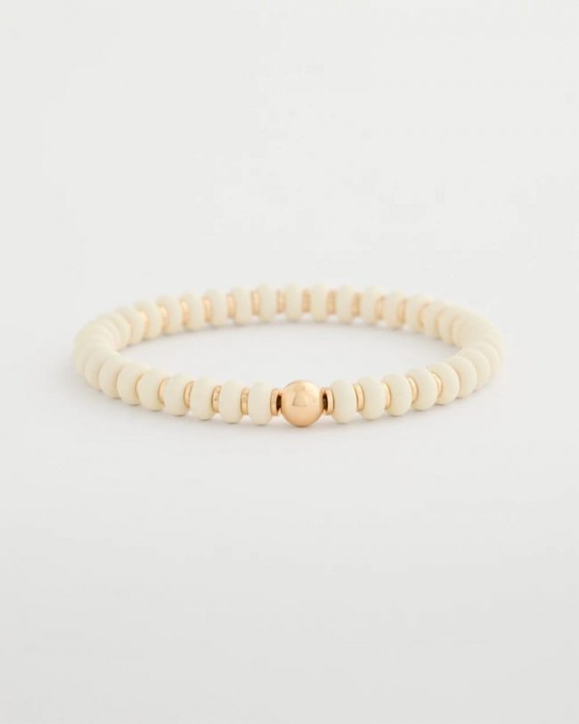Chicos Neutral Round Stretch Bracelet - WHITE Chicos Neutral Round Stretch Bracelet - WHITE