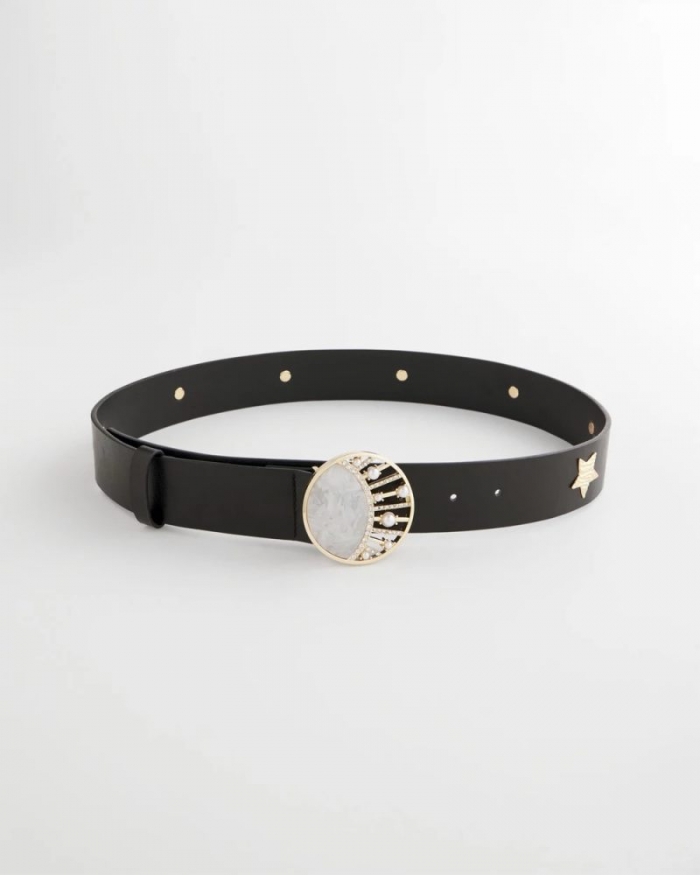 Chicos Moon & Stars Trouser Belt - BLACK