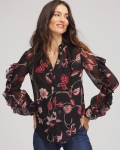Chicos Georgette Celtic Blooms Blouse - BLACK Chicos Georgette Celtic Blooms Blouse - BLACK